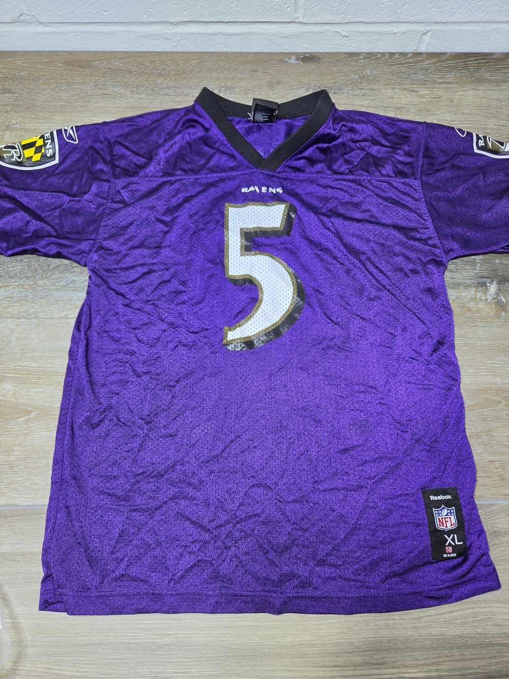 Reebok Baltimore Ravens Joe Flacco #5 Youth XL Purple NFL Jersey